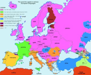 etymologická mapa Evropy_jablko