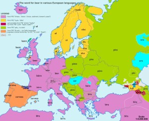etymologická mapa Evropy_pivo