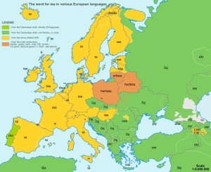 etymologická mapa Evropy_čaj
