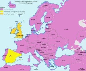 etymologická mapa Evropy_ananas